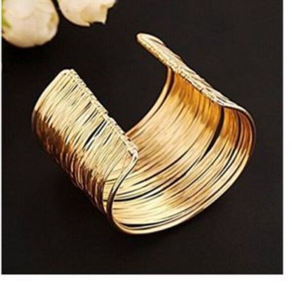 New Chunky Bunched Wire Cuff Bracelet - Picture 2 of 3